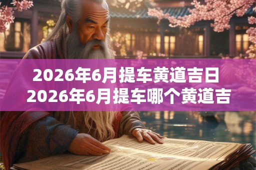 2026年6月提车黄道吉日 2026年6月提车哪个黄道吉日最合适