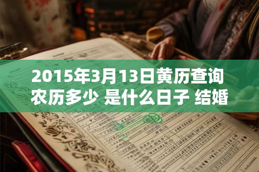 2015年3月13日黄历查询 农历多少 是什么日子 结婚吉时 2015年3月13日黄历查询 农历多少 是什么日子 结婚吉时