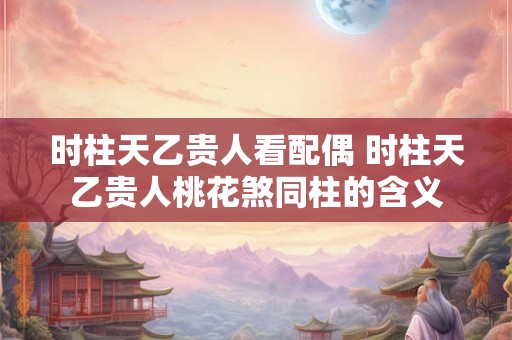 时柱天乙贵人看配偶 时柱天乙贵人桃花煞同柱的含义