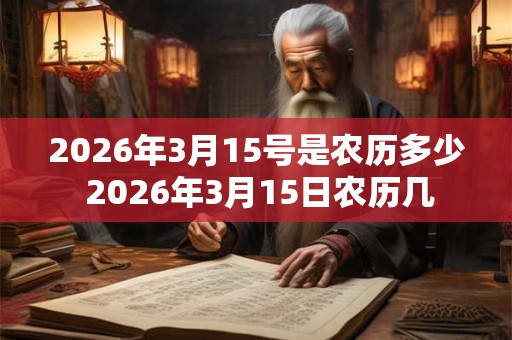 2026年3月15号是农历多少 2026年3月15日农历几 2026年3月15号是农历多少 2026年3月15日农历几