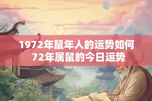 1972年鼠年人的运势如何 72年属鼠的今日运势 1972年鼠年人的运势如何 72年属鼠的今日运势
