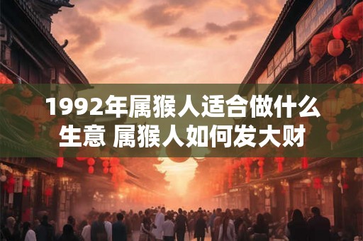 1992年属猴人适合做什么生意 属猴人如何发大财