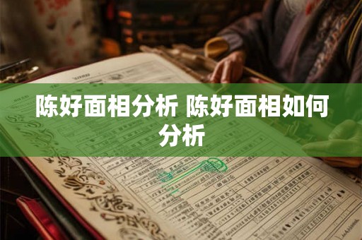 陈好面相分析 陈好面相如何分析 陈好面相分析 陈好面相如何分析