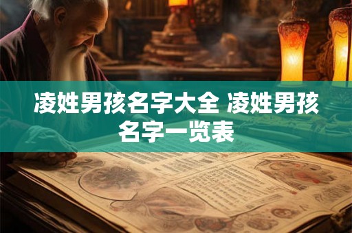 凌姓男孩名字大全 凌姓男孩名字一览表