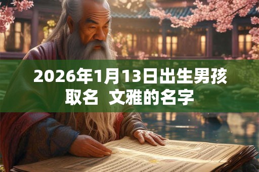 2026年1月13日出生男孩取名  文雅的名字