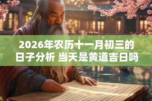 2026年农历十一月初三的日子分析 当天是黄道吉日吗