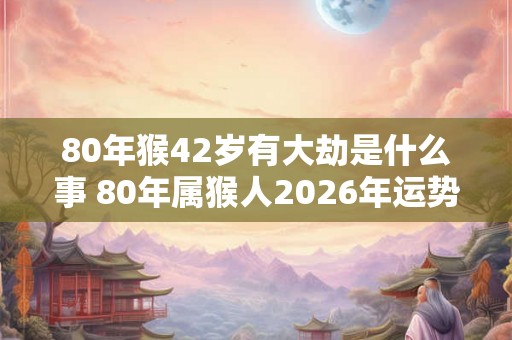 80年猴42岁有大劫是什么事 80年属猴人2026年运势表现