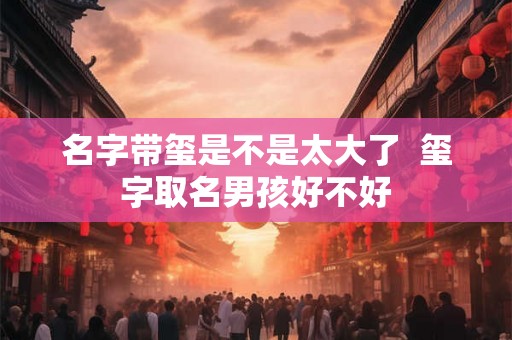 名字带玺是不是太大了  玺字取名男孩好不好