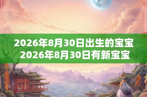 2026年8月30日出生的宝宝 2026年8月30日有新宝宝降生了吗