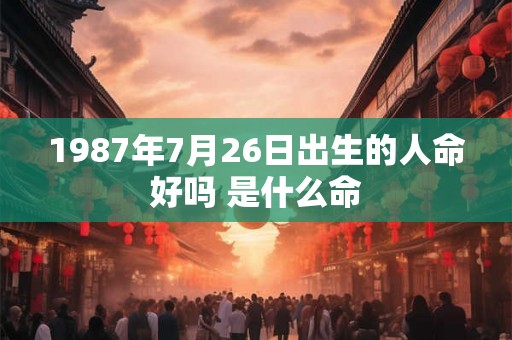 1987年7月26日出生的人命好吗 是什么命