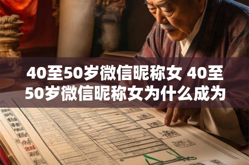 40至50岁微信昵称女 40至50岁微信昵称女为什么成为社交媒体平台上最具活力和吸引力的群体
