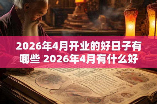 2026年4月开业的好日子有哪些 2026年4月有什么好日子开业