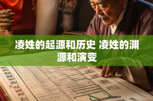 凌姓的起源和历史 凌姓的渊源和演变 凌姓的起源和历史 凌姓的渊源和演变