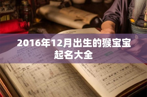 2016年12月出生的猴宝宝起名大全