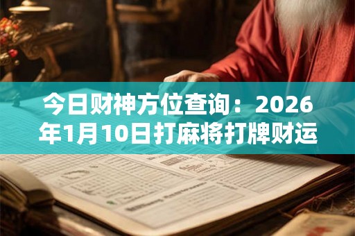 今日财神方位查询：2026年1月10日打麻将打牌财运方位