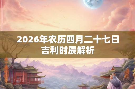 2026年农历四月二十七日吉利时辰解析 2026年农历四月二十七日吉利时辰解析