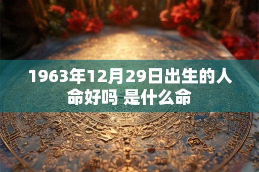 1963年12月29日出生的人命好吗 是什么命 1963年12月29日出生的人命好吗 是什么命