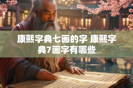康熙字典七画的字 康熙字典7画字有哪些