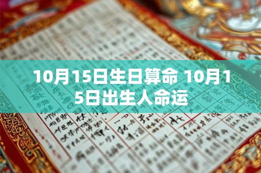 10月15日生日算命 10月15日出生人命运