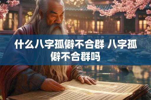 什么八字孤僻不合群 八字孤僻不合群吗 什么八字孤僻不合群 八字孤僻不合群吗