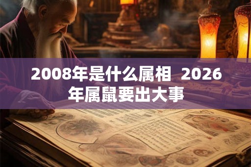 2008年是什么属相  2026年属鼠要出大事