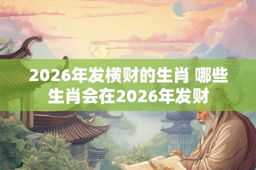 2026年发横财的生肖 哪些生肖会在2026年发财