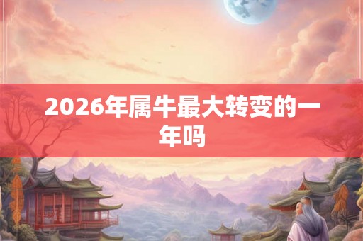 2026年属牛最大转变的一年吗