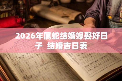 2026年属蛇结婚嫁娶好日子  结婚吉日表