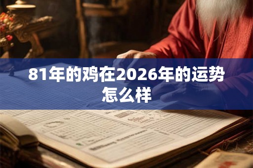 81年的鸡在2026年的运势怎么样
