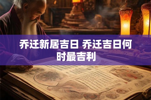 乔迁新居吉日 乔迁吉日何时最吉利
