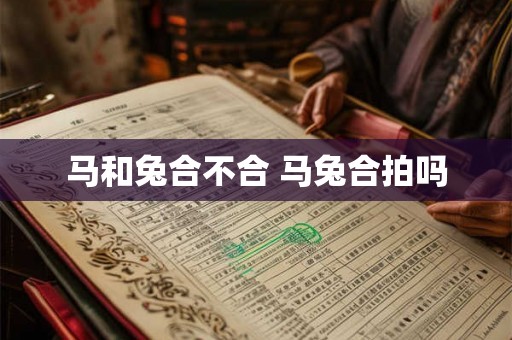 马和兔合不合 马兔合拍吗