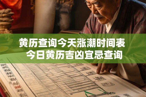 黄历查询今天涨潮时间表  今日黄历吉凶宜忌查询