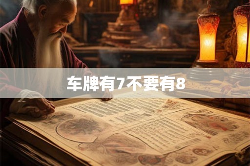 车牌有7不要有8