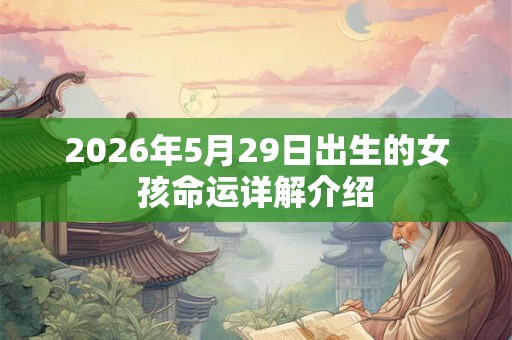 2026年5月29日出生的女孩命运详解介绍 2026年5月29日出生的女孩命运详解介绍