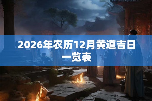 2026年农历12月黄道吉日一览表