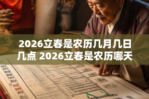 2026立春是农历几月几日几点 2026立春是农历哪天