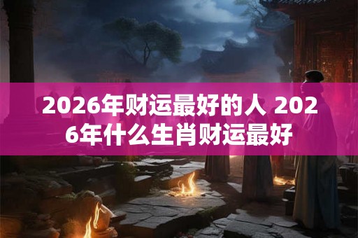 2026年财运最好的人 2026年什么生肖财运最好