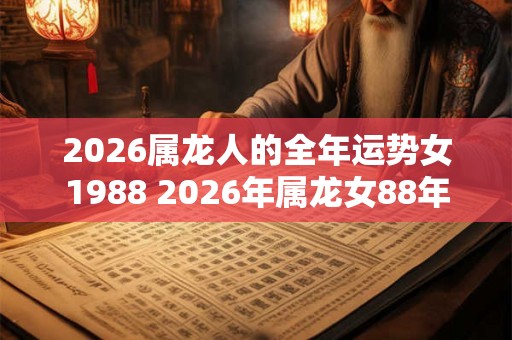 2026属龙人的全年运势女1988 2026年属龙女88年出生全年运势如何