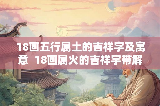 18画五行属土的吉祥字及寓意 18画属火的吉祥字带解释 18画五行属土的吉祥字及寓意 18画属火的吉祥字带解释