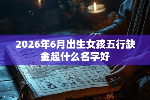 2026年6月出生女孩五行缺金起什么名字好