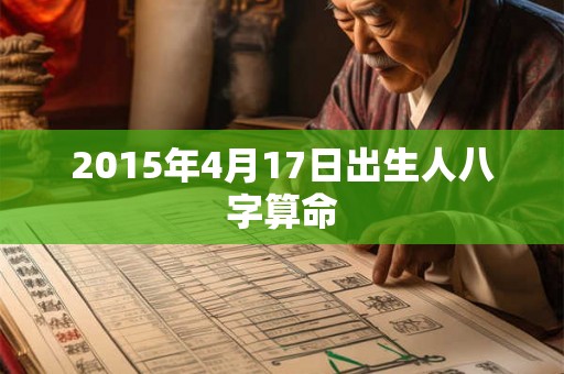 2015年4月17日出生人八字算命