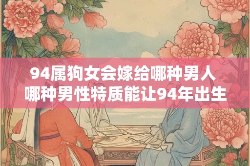 94属狗女会嫁给哪种男人 哪种男性特质能让94年出生的属狗女愿意嫁