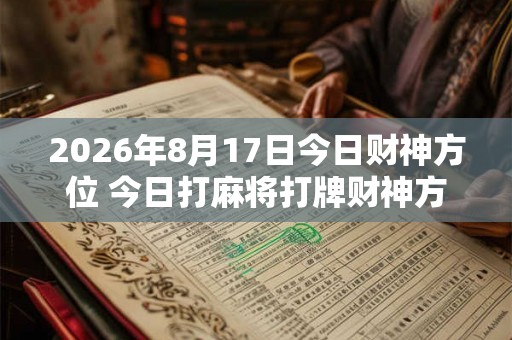 2026年8月17日今日财神方位 今日打麻将打牌财神方位 2026年8月17日今日财神方位 今日打麻将打牌财神方位