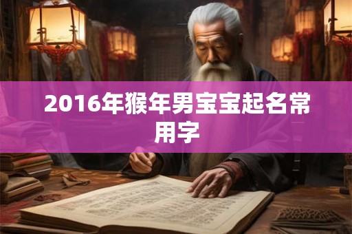2016年猴年男宝宝起名常用字