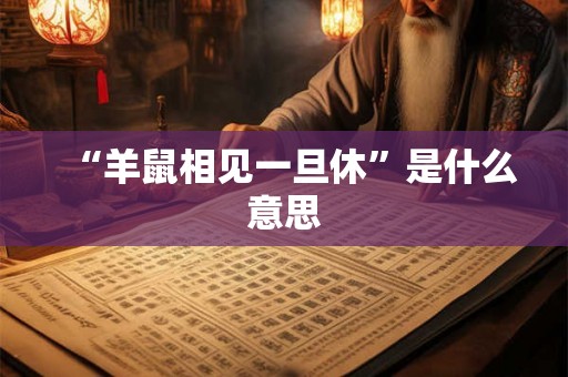 “羊鼠相见一旦休”是什么意思
