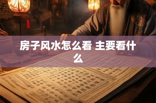 房子风水怎么看 主要看什么