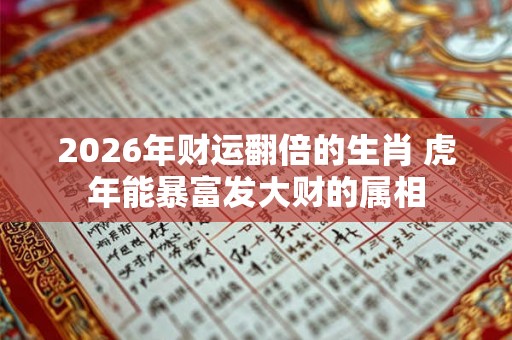 2026年财运翻倍的生肖 虎年能暴富发大财的属相