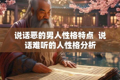 说话恶的男人性格特点  说话难听的人性格分析