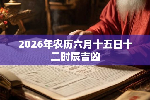 2026年农历六月十五日十二时辰吉凶