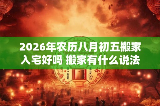 2026年农历八月初五搬家入宅好吗 搬家有什么说法